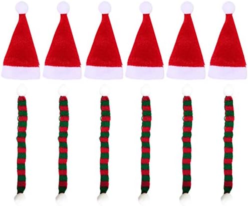1 סט 24 יחידות מיני צמר חג המולד סרוג צמר כובע עשה זאת בעצמך טלפון מעטפת קישוטי דקור לחגיגת המפלגה