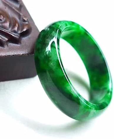 אמיתי ירוק ירקן טבעת להקת עבור נשים גברים סיני טבעי מזל טוב תכשיטי ידיתטבעות