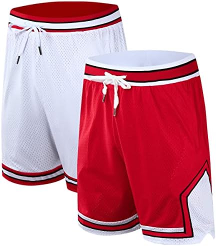 מכנסי כדורסל של אופלוס 2 חבילה לגברים עם כיסי רוכסן, מכנסיים קצרים אתלטים פעילים