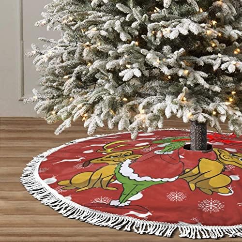 חצאית עץ חג המולד כפרי 36 אינץ 'חצאית עץ אדום קטן, חצאית עץ קטיפה רכה בית קישוטי חג המולד לקישוטים