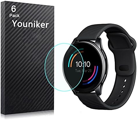 POUNKER 6 Pack תואם ל- OnePlus Watch Screen Modector סרט עבור OnePlus Smart Watch Screen Screen Screents