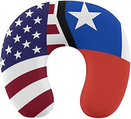 כרית צוואר דגל אמריקאית וצ'יליאנית כרית רחיצה רכה כרית בצורת U