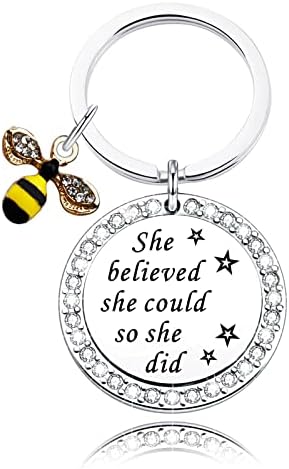 דבש דבורת מתנה היא האמינה היא יכולה כל כך היא הצעה דבורה מחזיק מפתחות השראה תכשיטי דבורה תכשיטי מתנה