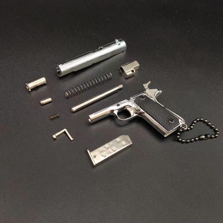 מחזיק מפתחות Doxiglobal 1911 1: 3 צורת אקדח מתכת מיני אקדח דגם תליון מתנות לגברים אוהדי צבא בנים