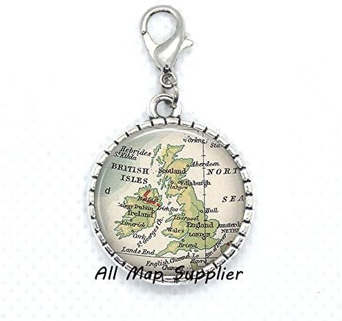 Allmapsupplier אופנה רוכסן מושך את האיים הבריטיים המפה רוכסן רוכסן, אבזם לובסטר מפה באנגליה, בריטניה הגדולה