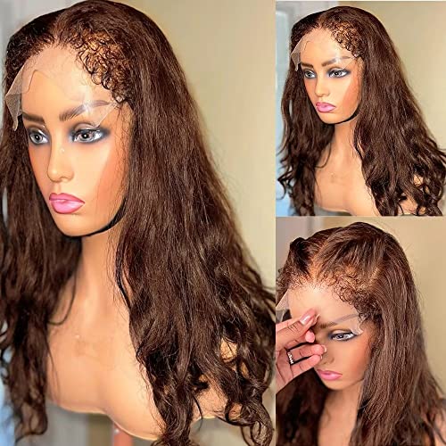 360 תחרה פרונטאלית שיער טבעי פאות שקוף תחרה מול גוף גל פאה ברזילאי רמי שיער מראש קטף לנשים ללא דבק