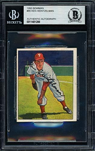 קן היינצלמן חתימה משנת 1950 Bowman Card 85 פילדלפיה פיליס בקט באס 11481288 - כרטיסי חתימה עם סלע בייסבול