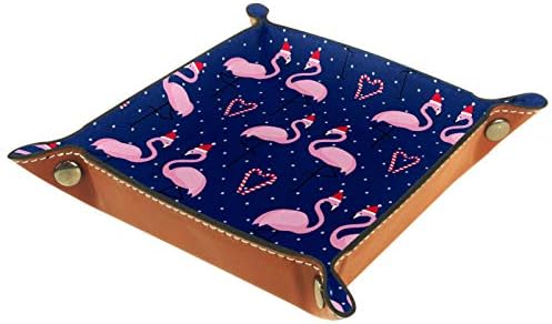 Lyetny Flamingo חג המולד מארגן כחול מארגן מגש אחסון מיטה מיטה קאדי שולחן עבודה מגש החלפת ארנק