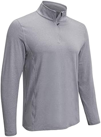חולצות פולו לגברים של Eenthoo 1/4 ZIP שרוול ארוך UPF 50+ אימון הגנה מפני שמש ריצה גולף סווטשירט סווטשירט