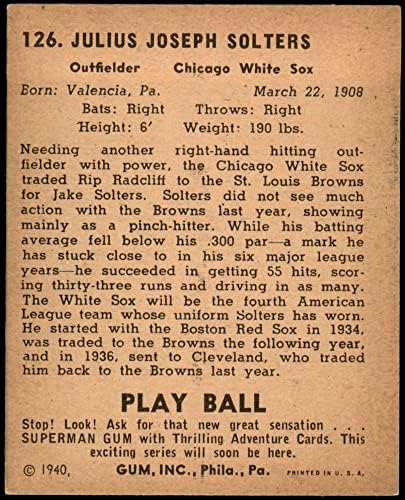 1940 כדור משחק 126 יוליוס סולטרס שיקגו ווייט סוקס טוב לבן סוקס