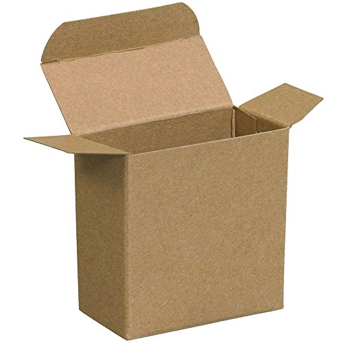 קופסאות מתנה מתקפלות מתקפלות Aviditi חום, 2 3/8 x 7/8 x 2 3/8 , חבילה של 1000, קל להרכבה קרטון