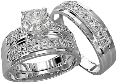 2.25 קראט טבעת נישואין יהלום חתוך עגול טריו טבעת אירוסין סט 925 כסף סטרלינג 14 קראט זהב לבן גימור יום השנה לערום