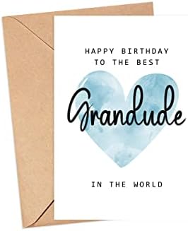 Moltdesigns יום הולדת שמח לגרנדוד הטוב ביותר בכרטיס העולמי - כרטיס יום הולדת של Grandude - כרטיס Grandude