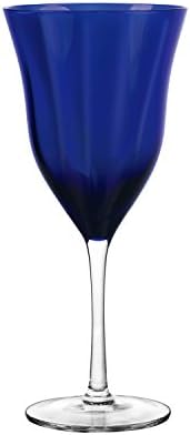 זכוכית קוואליה זכוכית גביע מרידיאן, שקופה / כחולה, 4 חלקים