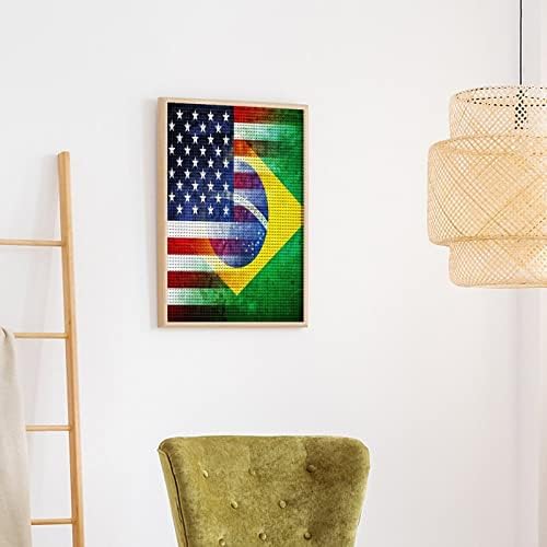 וינטג 'ארהב ודגל ברזיל ערכות ציור יהלומים בברזיל תמונות מלאות של יהלומים מלאים לאמנויות מותאמות