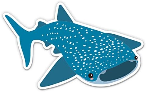 מדבקת כריש לוויתן - מדבקת מחשב נייד 3 אינץ ' - ויניל אטום למים לרכב, טלפון, בקבוק מים - מדבקות