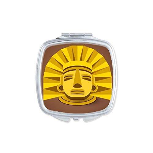 מצרים פרעה זהב דפוס מראה נייד קומפקטי כיס איפור כפול צדדי זכוכית