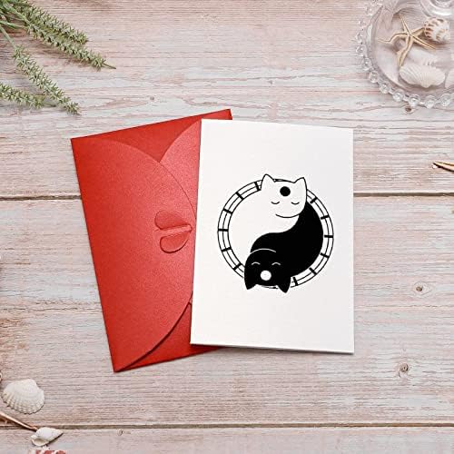 יין ויאנג חתולים חמודים בכל אירוע כרטיסי ברכה כרטיסי פתק ריקים עם מעטפות 4 x 6 אהדה ליום הולדת תודה
