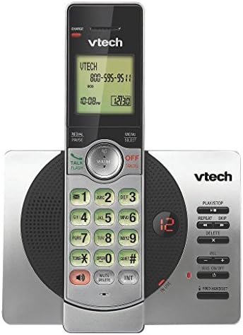 VTECH CS6929 DECT 6.0 מערכת טלפון אלחוטי הניתנת להרחבה עם מכונת תשובה, 1 מכשיר - כסף -CS6929