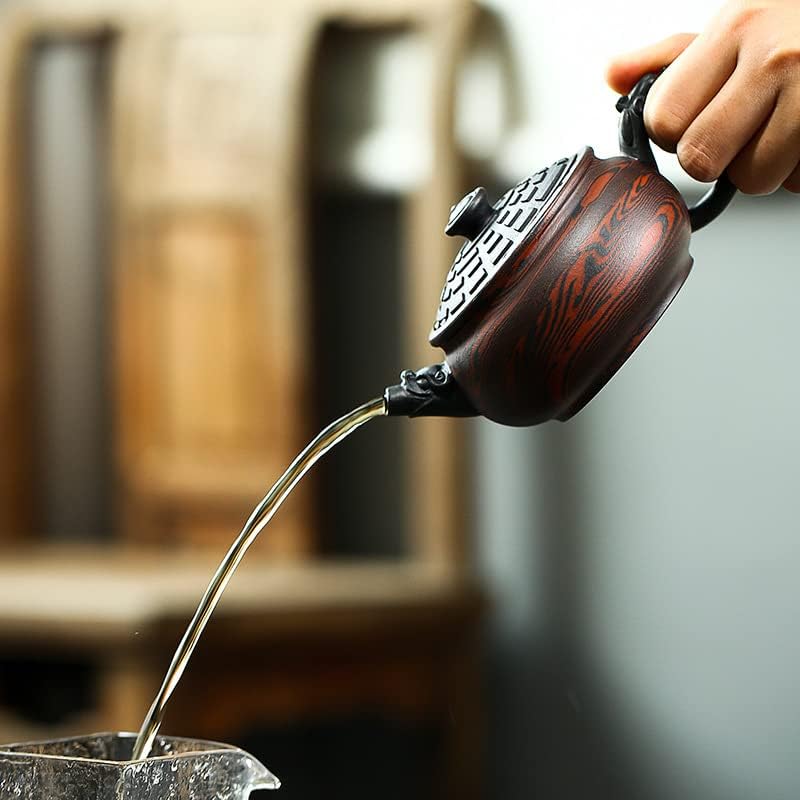 סיר יצירתי מפורסם סיר חול סגול מלא בעבודת יד Longsheng קומקום סיר רכילות מכסה תה בוץ מעוות ערכת תה 名家 创意款