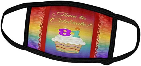 3drose בוורלי טרנר עיצוב הזמנה ליום הולדת - קאפקייק, מספר נרות, זמן, חוגגים הזמנה בת 81 - מסכות פנים