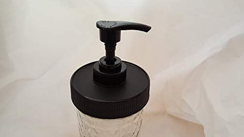 חבילה אחת מכסה פלסטיק שחור מט עם אניה & מגבר; משאבה - קרם צנצנת מייסון / מתקן סבון