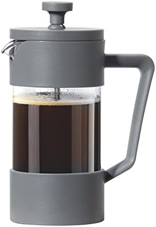 מכונת קפה של Oggi French French - כוס בורוסיליקט, עיתונות קפה, עיתונות צרפתית כוס אחת, קיבולת כוס, פחם