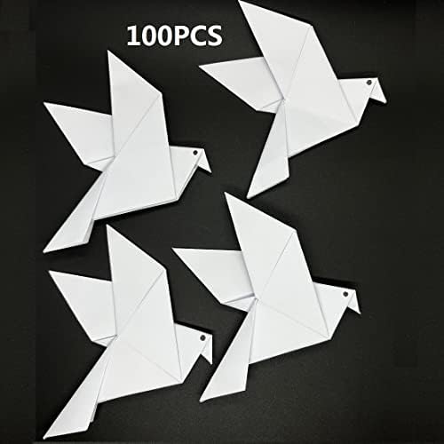 100 יחידות יוני נייר אוריגמי לבנים לקישוטים למסיבות חתונה כפרי מקלחת כלה יום אוריגמי אוריגמי אהבה