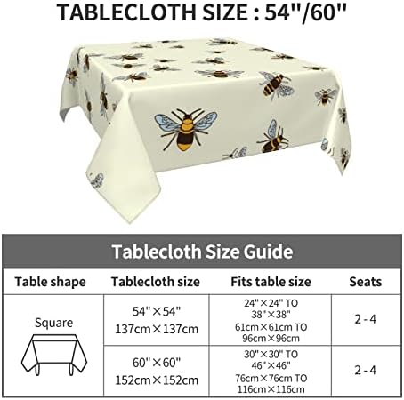 מפת שולחן מרובעת של זראוק 54 על 54 אינץ', בד שולחן דבורת דבש, מפות בית חווה לשולחנות מטבח,