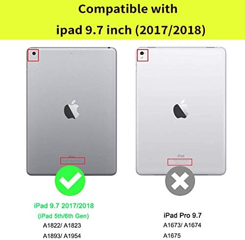 iPad 9.7 אינץ '2018/2017/iPad Air 2/iPad Air Case, Amook PU עור מתכוונן הגנה על כיסוי עמד