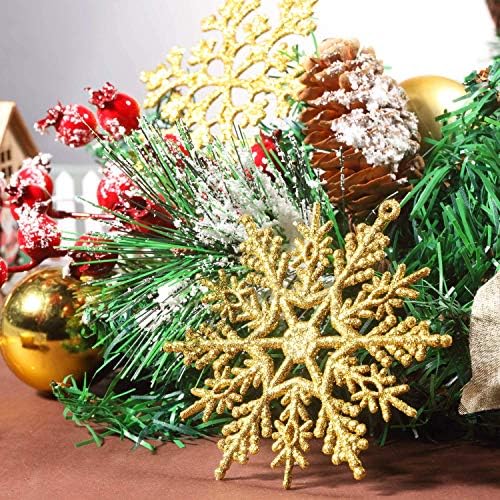 עולם 36 יחידות פלסטיק פתיתי שלג נצנצים קישוטים של פתית שלג לקישוטים לעץ חג המולד