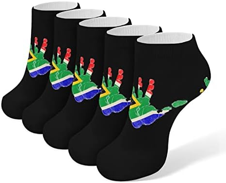 דרום אפריקה דגל דקל 5 זוגות קרסול גרבי קרסול נמוך משקל קל גרביים נושמים גרביים גרביים ללא מופע לאתלטיקה