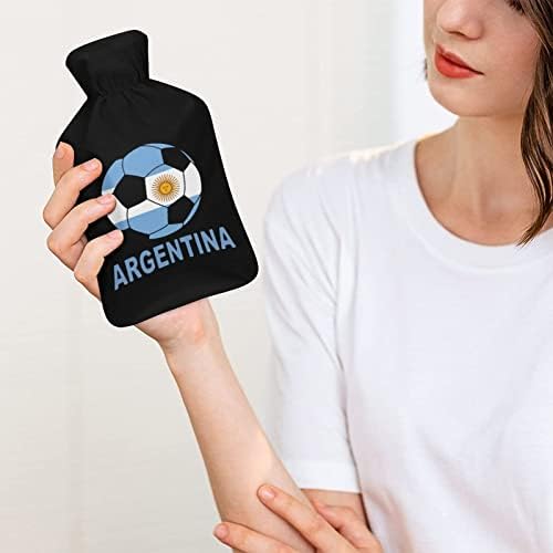 כדורגל כדורגל ארגנטינה 1000 מל בקבוק מים חמים גומי עם כיסוי קטיפה שקית הזרקה חמה הגנה קרה ניידת