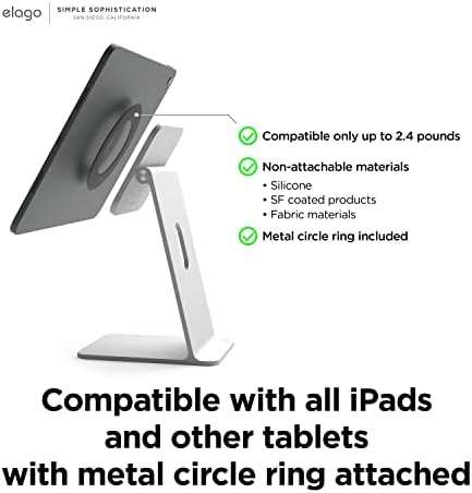 מעמד Premium של Elago מיועד לדוכן מגנטי של iPad עבור iPad Pro 12.9 , iPad Pro 11, iPad Air 10.9 , iPad Mini