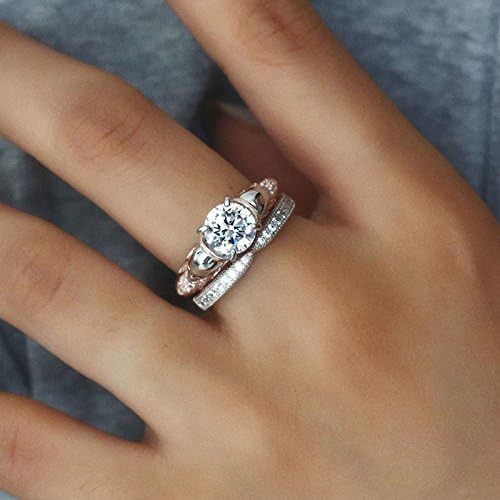 אופנה 925 כסף לבן ספיר פנינה חתונה מתנות גולגולת טבעת סט תכשיטי נשים
