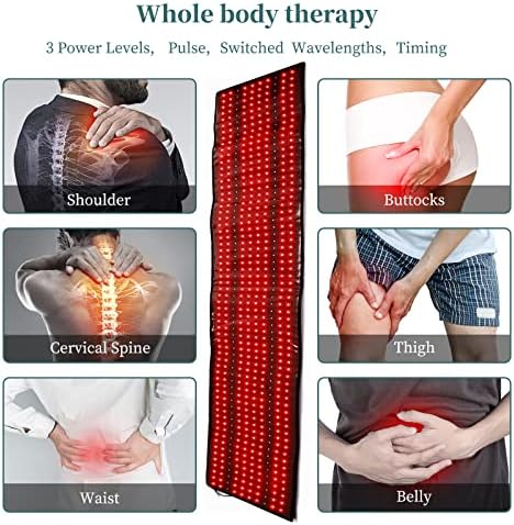 步凌 ליד מכשירי טיפול באור אינפרא אדום מכשירי רפידות גדולות, טיימר, להקלה על כאבי גוף מלא/משפר את