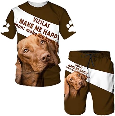 Rottweiler Dog 3D הדפס טריקו מכנסיים קצרים חליפת סט ספורט עם שרוולים קצרים מגניבים מגניבים סט קיץ זכר/נקבה סט