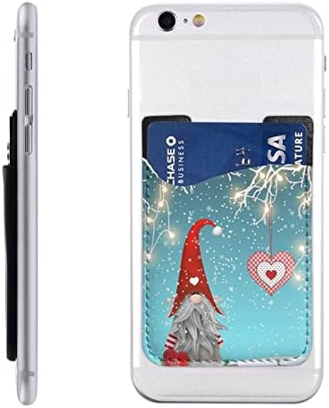 חג המולד מסורתי מחזיק כרטיסי טלפון גנום פו עור תעודת זהות עור מארז 3 מ 'שרוולים דבקים לכל הסמארטפונים