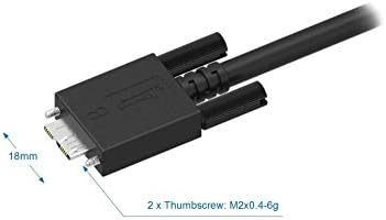 Newnex USB 3.0 A/M ל- Micro B/M עם כבל נעילת בורג כפול, 5M, Superspeed נתמכת, תואם מצלמת חזון USB3