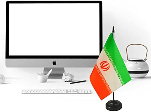 דגל שולחן איראני 8 '' x 5 '' - סט דגל איראן, דגל שולחן איראן, דגל משרד איראני, קישוט שולחן שולחן,