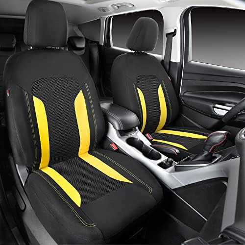 מכוניות מעבר 3D AIR MESH- מושב מכונית ספורטיבית נושמת מכסה מושבים קדמיים בלבד, כרית אוויר תואמת,