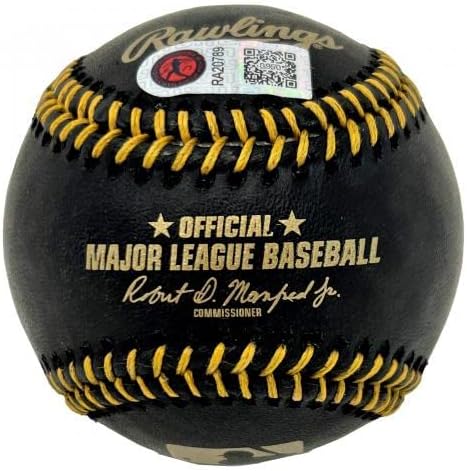 רונלד אקונה ג'וניור אטלנטה ברייבס חתמה על בייסבול רשמי שחור MLB ארהב SM - כדורי בייסבול עם חתימה