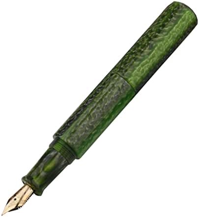 Uysvgf מיני שרף שרף ירוק מזרקה עט EF/F NIB 0.5 ממ נייד דקלים קצרים נסיעות דיו עט משרד כתיבה