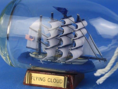 המפטון ימי ספינת ענן מעופפת בבקבוק זכוכית, 5 , חום