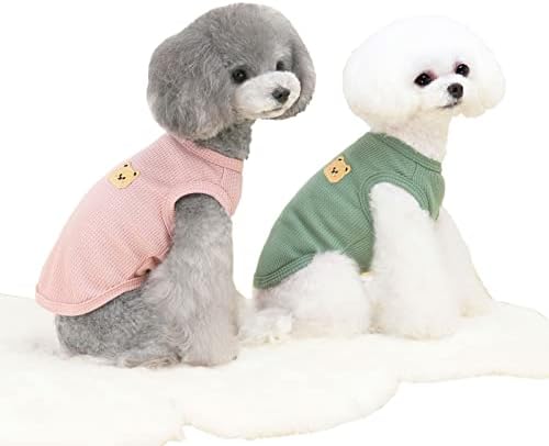 אפוד חולצת כלבים של Tikwek בגדי כלבים קטנים, תלבושות לחיות מחמד, XS אפוד מחמד מגניב חמוד בנוח ונושם בגדי כלבים