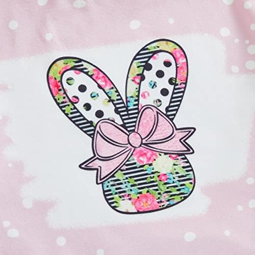 פעוטות תינוקות תינוקות פסחא תלבושות ארנב ארנב ארנב חולצת טריקו שרוול קצרה מגרדת מכנסי קיץ פרחים