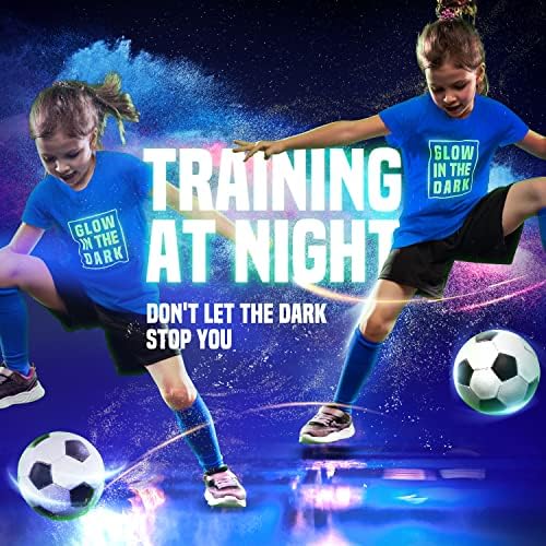 כדורגל נטו מתנות - אור עד מטרות כדורגל, זוהר בחושך / נייד מוקפץ כדורגל מטרות לילדים בני נוער &