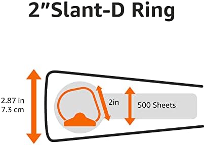 אמזון יסודות 3 טבעת קלסר עם 2 אינץ ' ד טבעת כיסוי ברור, לבן, 4-חבילה