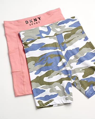 מכנסיים קצרים פעילים של DKNY בנות - 2 מכנסי אופניים מופעים - מתחת לריקוד שמלות ומנגן מכנסי כושר לבנות