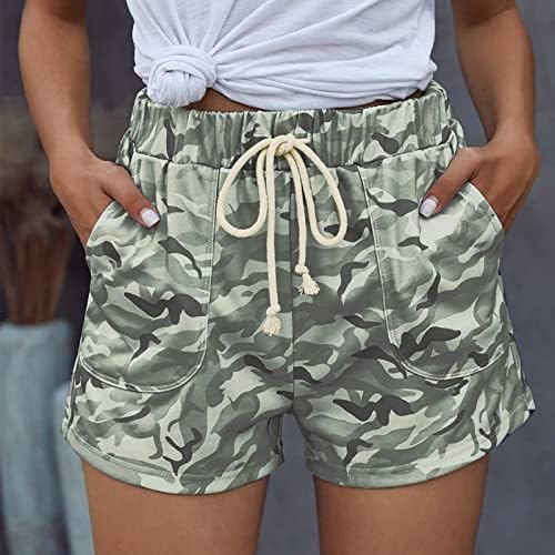 2023 מכנסי קיץ של נשים קצרות קז'ן נוח מזדמן מותניים גבוהים עם מותניים רגועים בוהו מכנסיים קצרים